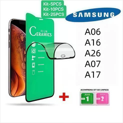 Kit com 5Pcs/10Pcs/25Pcs Pelicula Cerâmica 9D Para Samsung A06 A16 A26 A07 A17