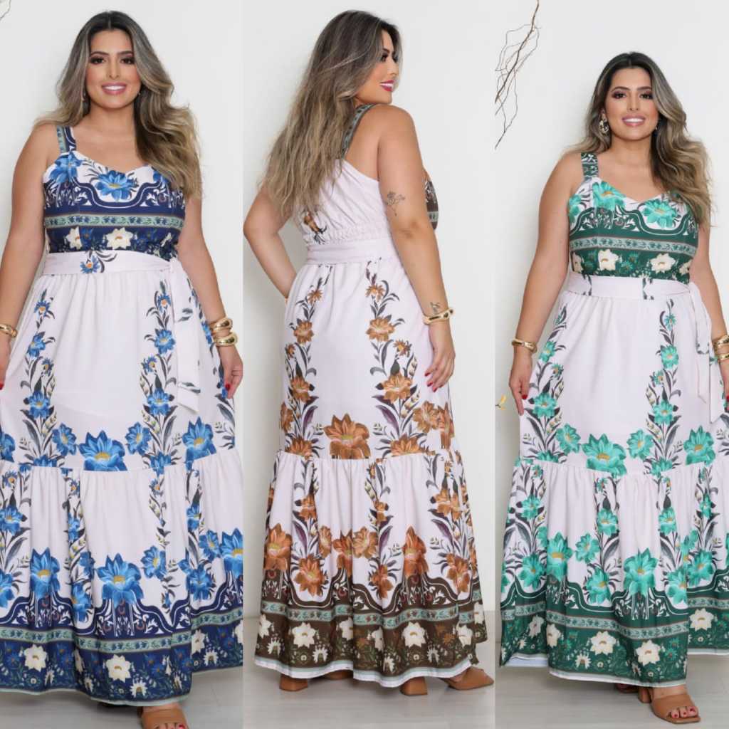Vestido Longo femenino Plus Size – Look Fresco e Estiloso para o Verão