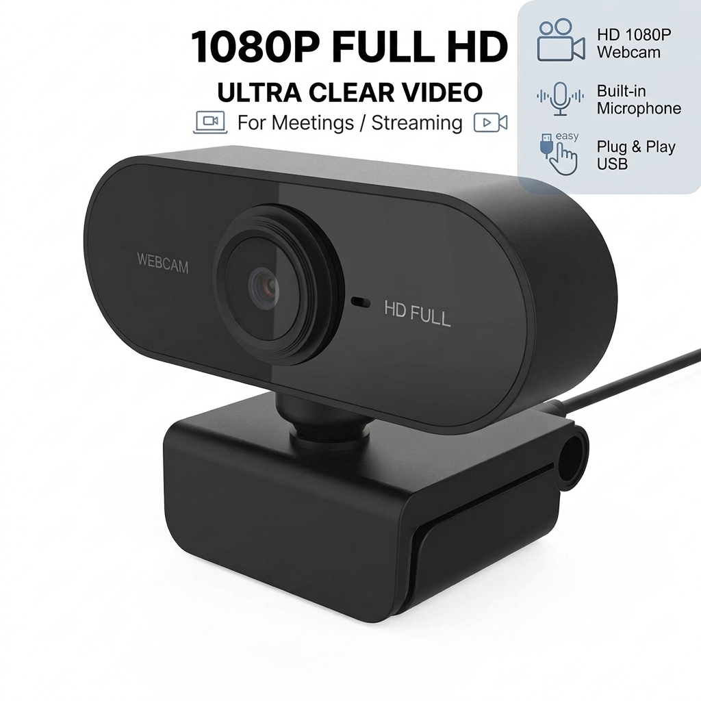Webcam Câmera Computador Full HD 1080x1920p 2mp USB Plug Play Microfone Embutido - Miniatura 3