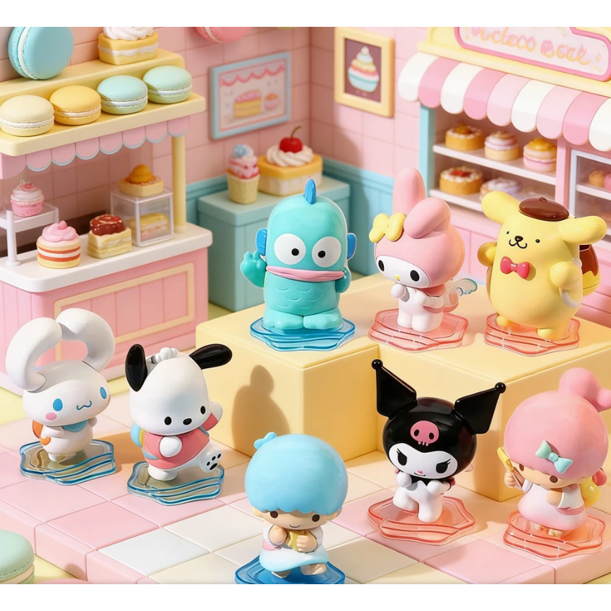 Bonecos Hello Kitty and Friends Com Caixa Expositora 7 Cm Sanrio Kuromi My Melody Divertidamente
