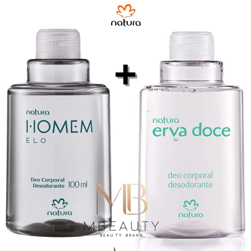 Kit Natura Desodorante Erva Doce Refil + Homem Elo Refil 100ml cada.