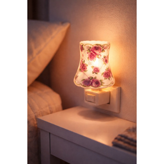 Mini Luminária Abajur de Tomada Porcelana Floral Luz Noturna Quarto Bivolt em Oferta na Shopee
