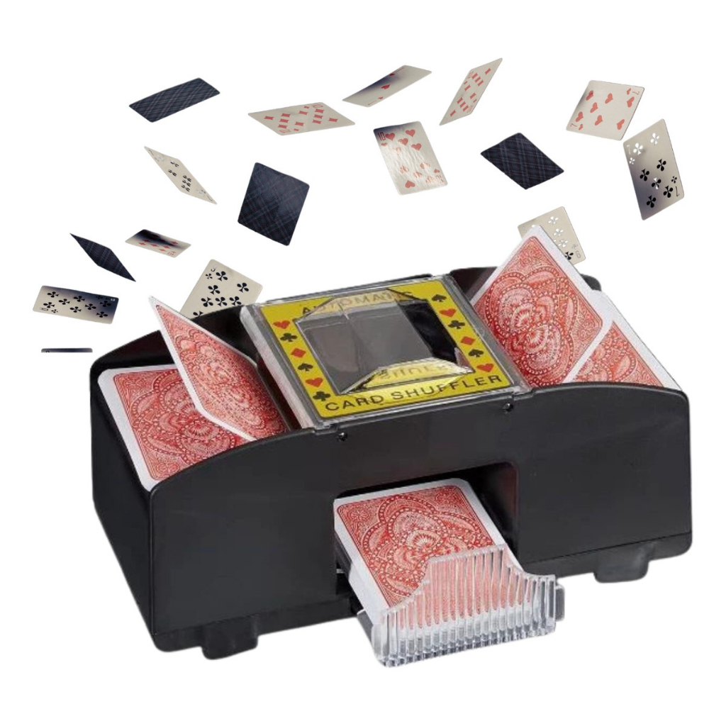 Embaralhador de Cartas Automático 2 Decks - Uno Truco Poker - Misturador Elétrico Portátil