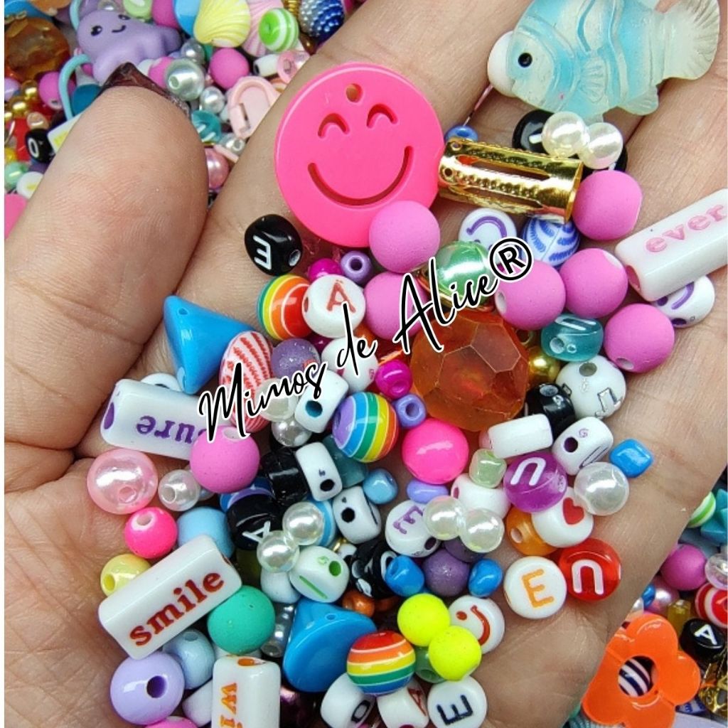 Blend Mix Misturado Miçangas Aprox.1000/ 2000 peças Artesanato Pulseira Bijuterias Mistura pedraria em Oferta na Shopee