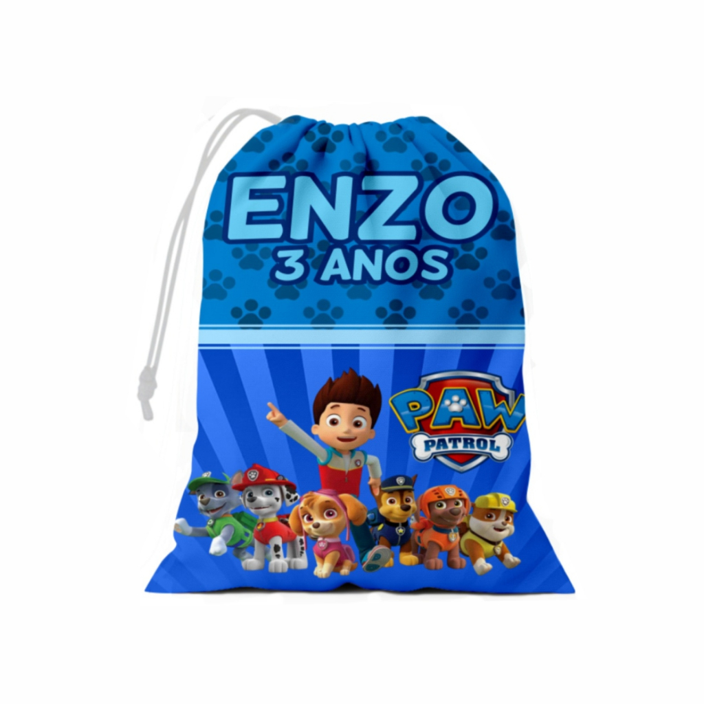 Sacolinha Surpresa Personalizado Patrulha Canina em Tecido com Nome e Idade Lembrancinha Festas em Oferta na Shopee