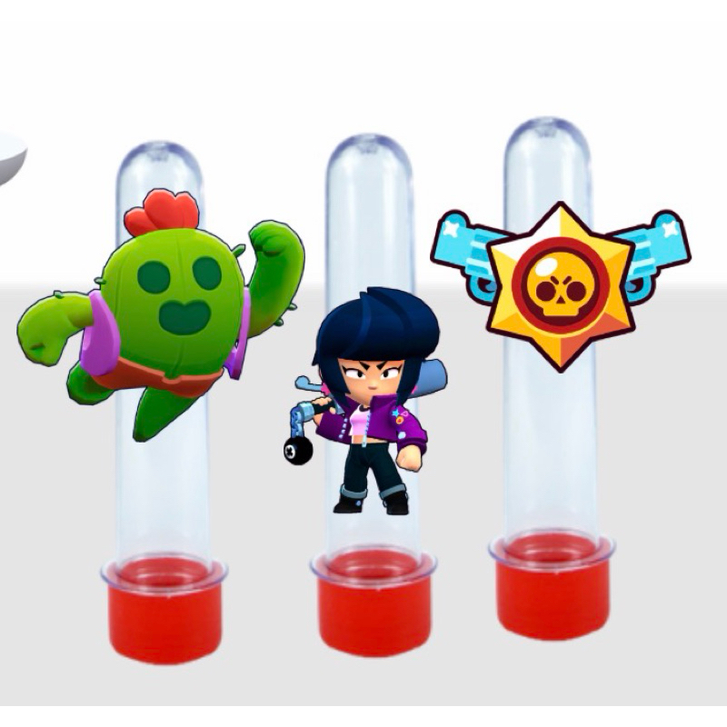 Tubete Personalizado Brawl Stars | Lembrancinha Festa Infantil | Tubete com Aplique 3D | Decoração de Mesa