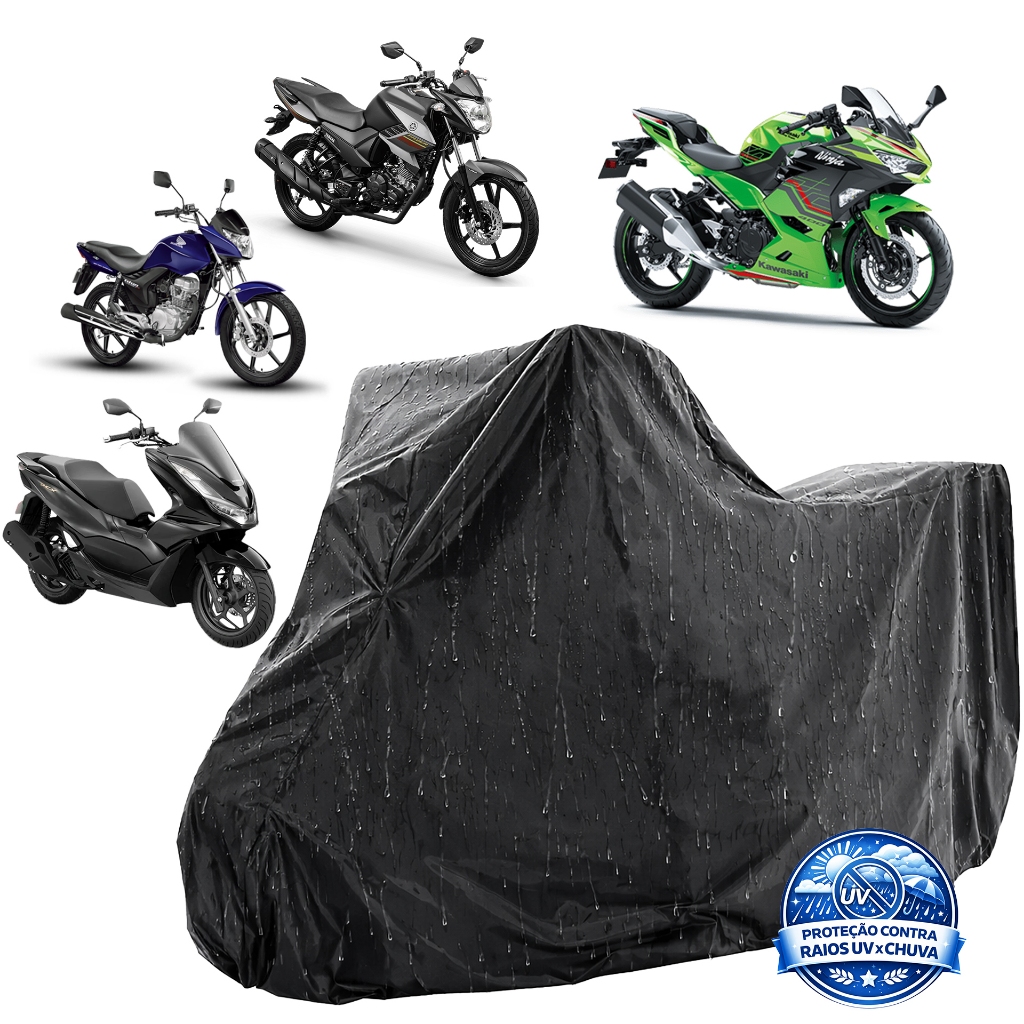 Capa Impermeável Para Moto Proteção Total Sol Chuva Poeira Anti-UV Cobre Moto Resistente