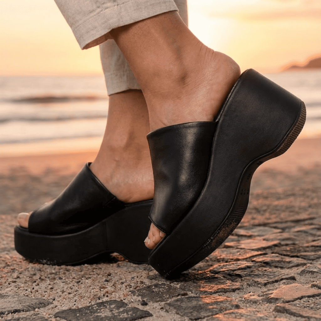 Tamanco Feminino Salto Anabela Plataforma Alto Confortável em Oferta na Shopee