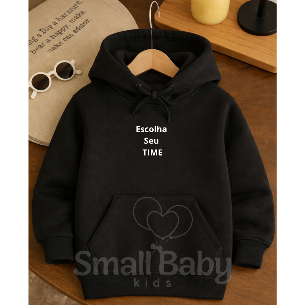 Moletom Canguru Blusa Infantil Escolha seu time de futebol do Brasil