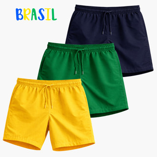 KIT 2 Short Mauricinho Masculino Tactel Grosso Bermuda Lisa Masculina de Elástico Leve
