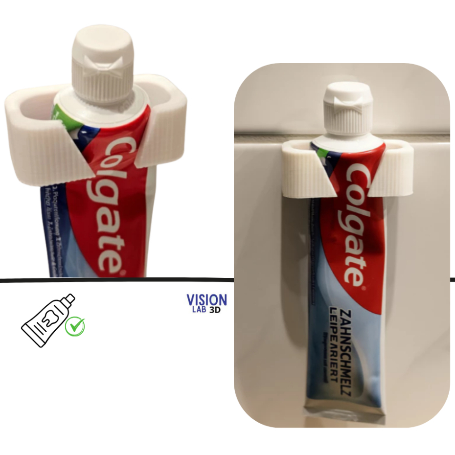 Suporte para Pasta de Dente Sem Furo com Dupla Face | Banheiro Lavabo