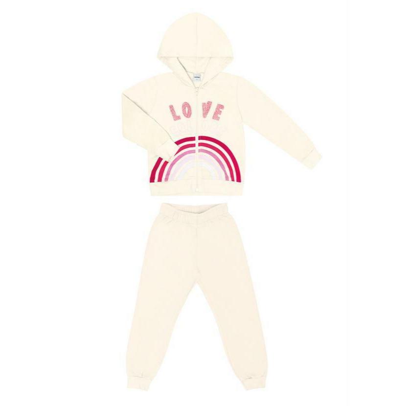 Conjunto de Frio Infantil  Tam 1 Moleton  Menina Love Rovitex kids