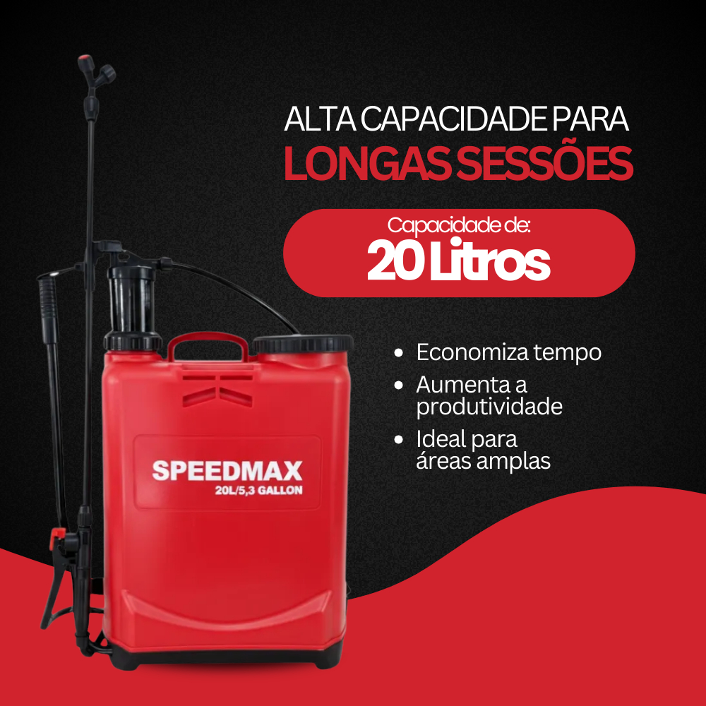 Pulverizador Vermelho Costal Agrícola 20 Litros SPEEDMAX com 3 Bicos e Jogo de Reparos em Oferta na Shopee