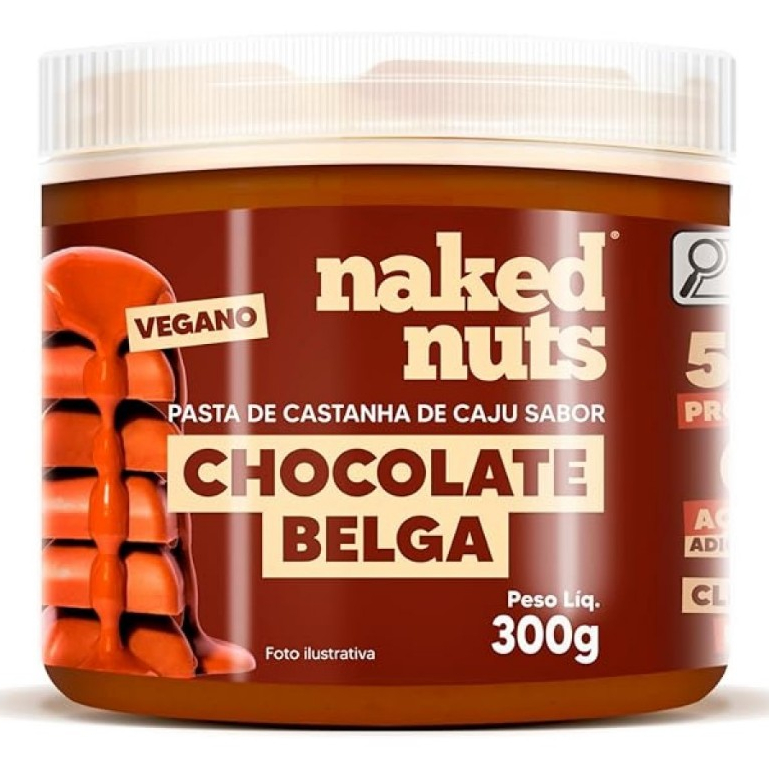Pasta Castanha Caju Chocolate Belga Crocante 300g Naked Nuts