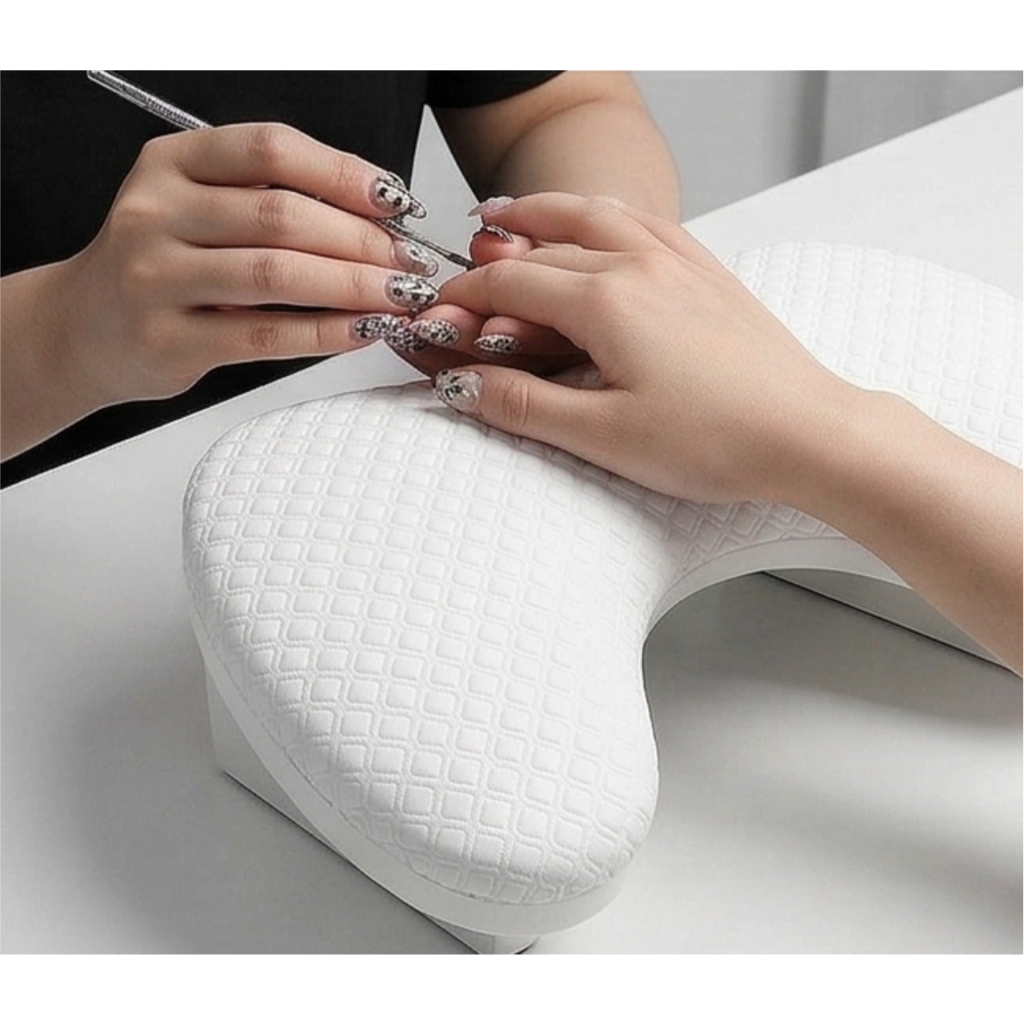 Apoio de Mão - Apoiador de Mão Comfort Branco - Nail Designer Manicure- Alongamento de Unha