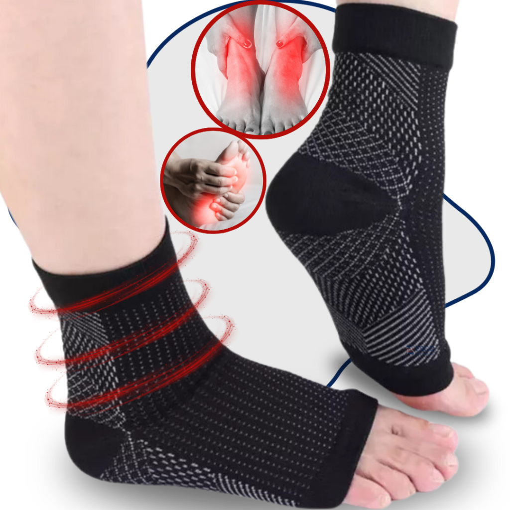 Meia Ortopédica Compressora Sem Ponteira de Para Inchaço, Má Circulação e Fascite Plantar