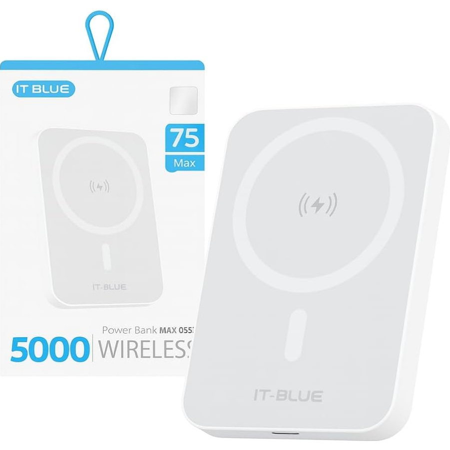 Power Bank Wireless 5000mAh Carregador Portátil Magnético Sem Fio Universal
