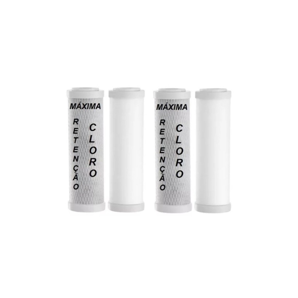 Kit Refil Filtro Purificador Hoken Multi 1500 Pentair As2 Hidrofiltros Bbi Carvão + PP/ 02 PARES E 01 PAR