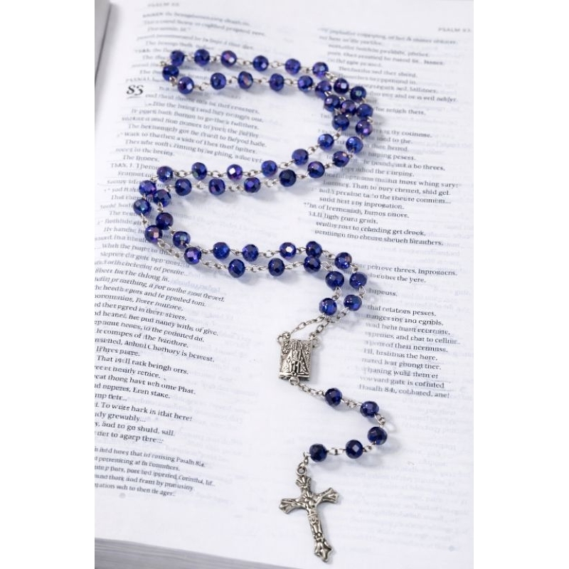 Terço Cristal Nossa Senhora Aparecida Católico Religioso Lembrança Fé Proteção Metal