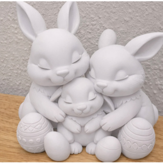 🐰 Família de Coelhos Decorativos com (1Filho 12x11)- (2Filhos 13x10)- (3Filhos 14x10) – Amor e Ternura em Cada Detalhe em Oferta na Shopee