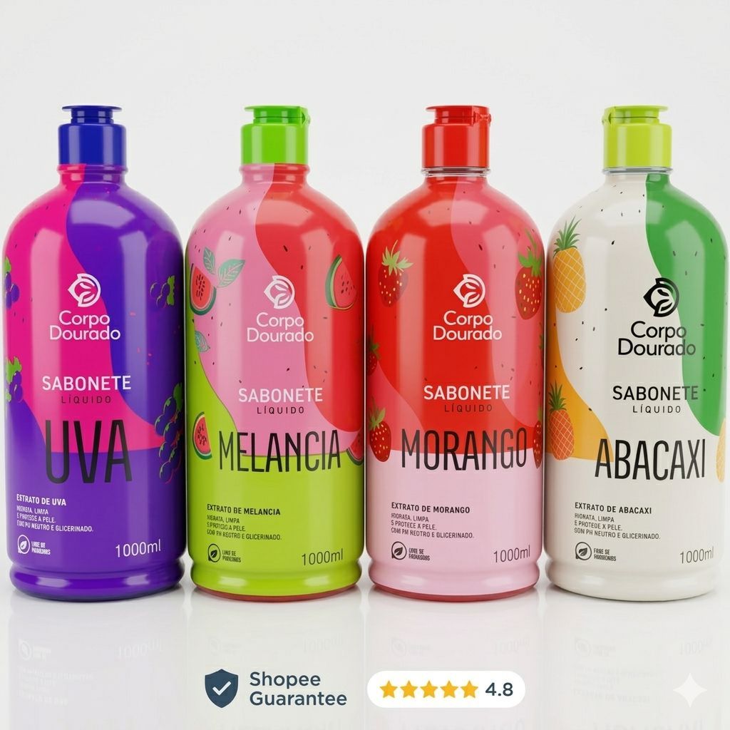 SABONETE LIQUIDO CORPO DOURADO 1L em Oferta na Shopee
