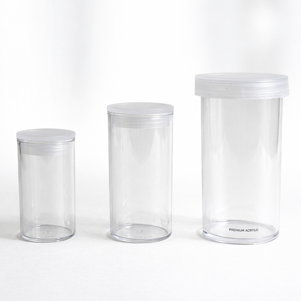 Pote acrílico vários tamanhos - kit com 25un em Oferta na Shopee