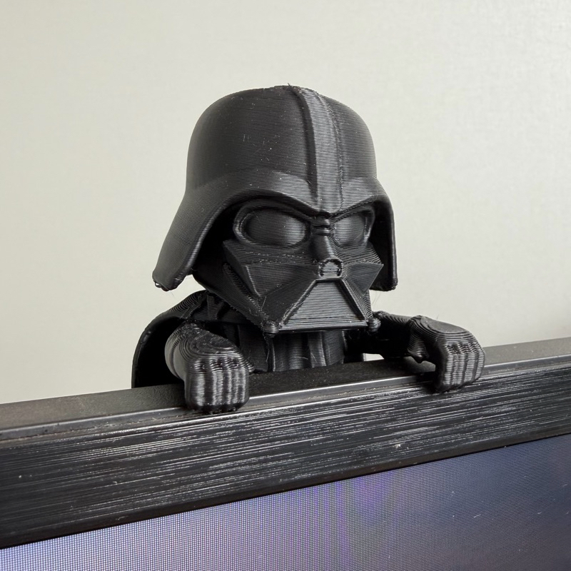 Boneco Darth Vader Suporte para Monitor ou Prateleira Decoração Geek Star Wars Impressão 3D Preto