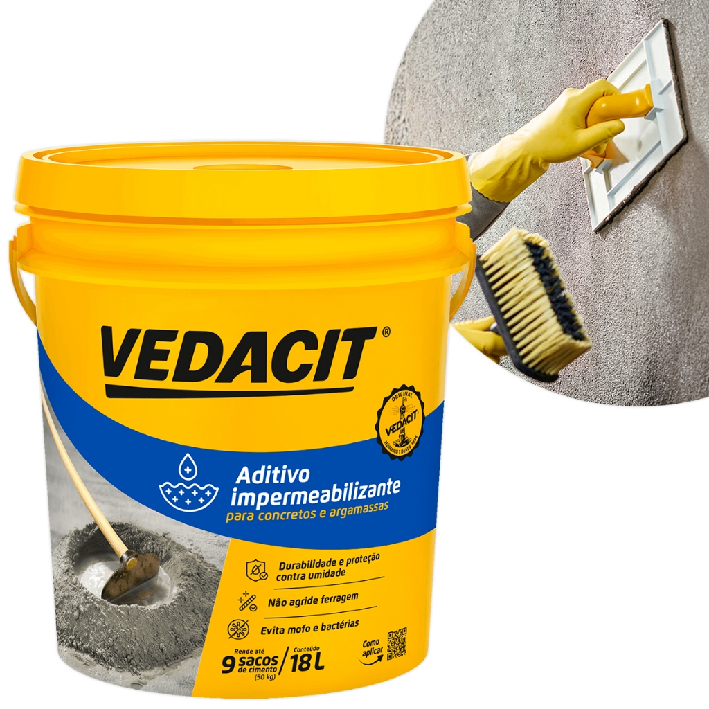 Aditivo Impermeabilizante Concreto Argamassa Galão 18L Vedacit