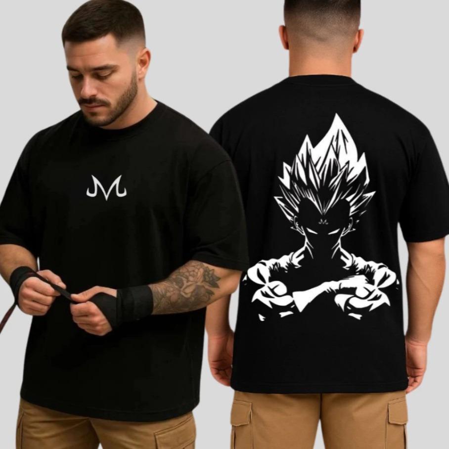 Camiseta Oversized Vegeta 01 Premium 100% Algodão Academia Treino Street Musculação Envio Imediato