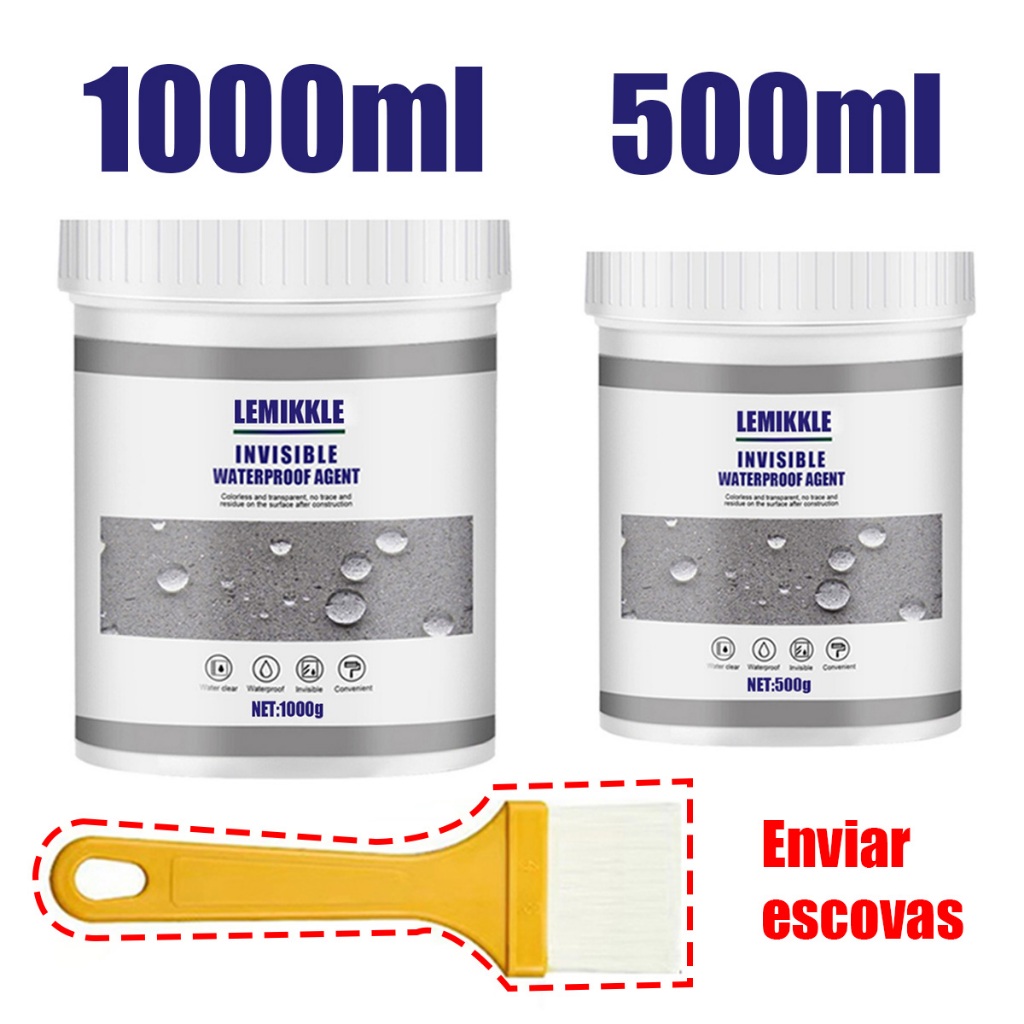Invisível Impermeável 300ML/500ML/1000ML/Revestimento Transparente Anti-Vazamento + Pincel
