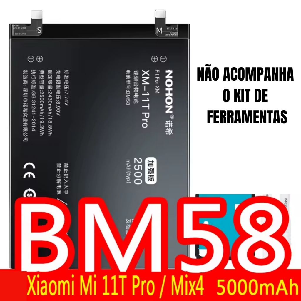 Bateria Nohon BM58 Xiaomi Mi 11T Pro / Mix4
