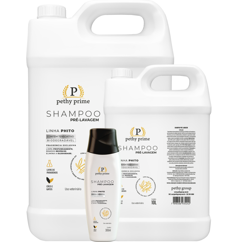 Shampoo Pré Lavagem Pethy Prime Cães e Gatos | Limpeza Profunda Antes do Banho|Remove Sujeira Pesada