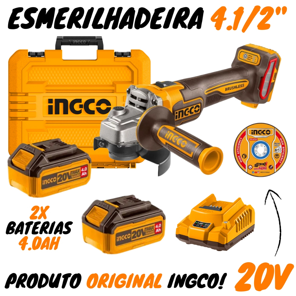 Esmerilhadeira 20v Bateria Brushless Cagli271532-9 Ingco