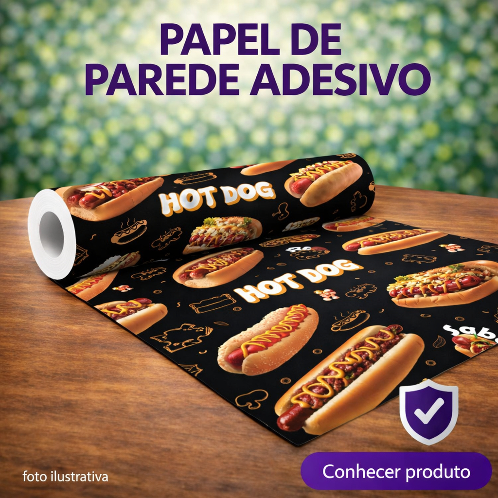 Papel de Parede Painel Adesivo Comércio Pizza Lanche Hambúrguer Salgado Pastel Pizzaria Lanchonete