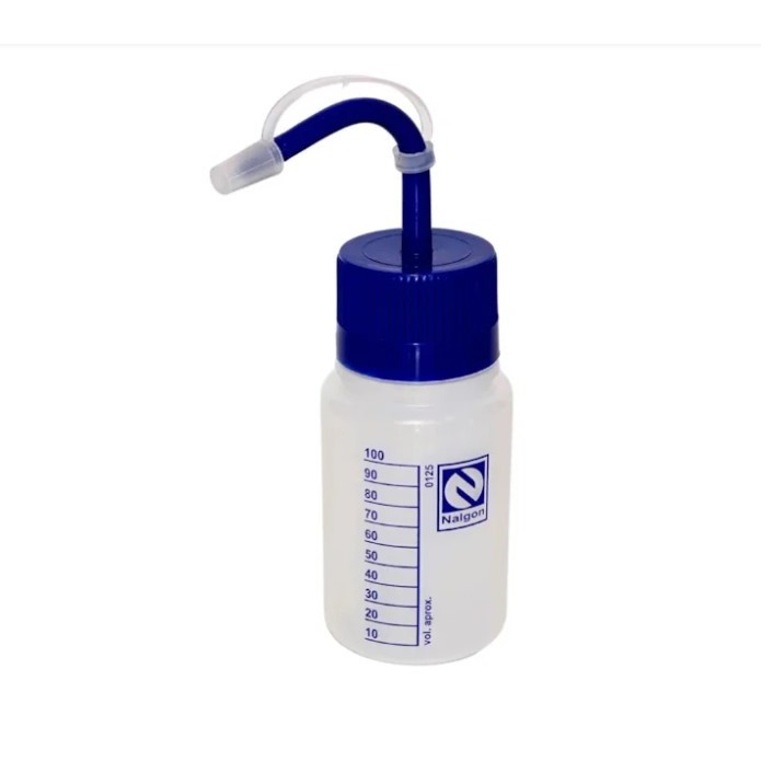 Pisseta Frasco Plástico Lavador Graduada Poliestireno 125ml 250ml 500ml 1000ml 1L Nalgon Tampa Azul