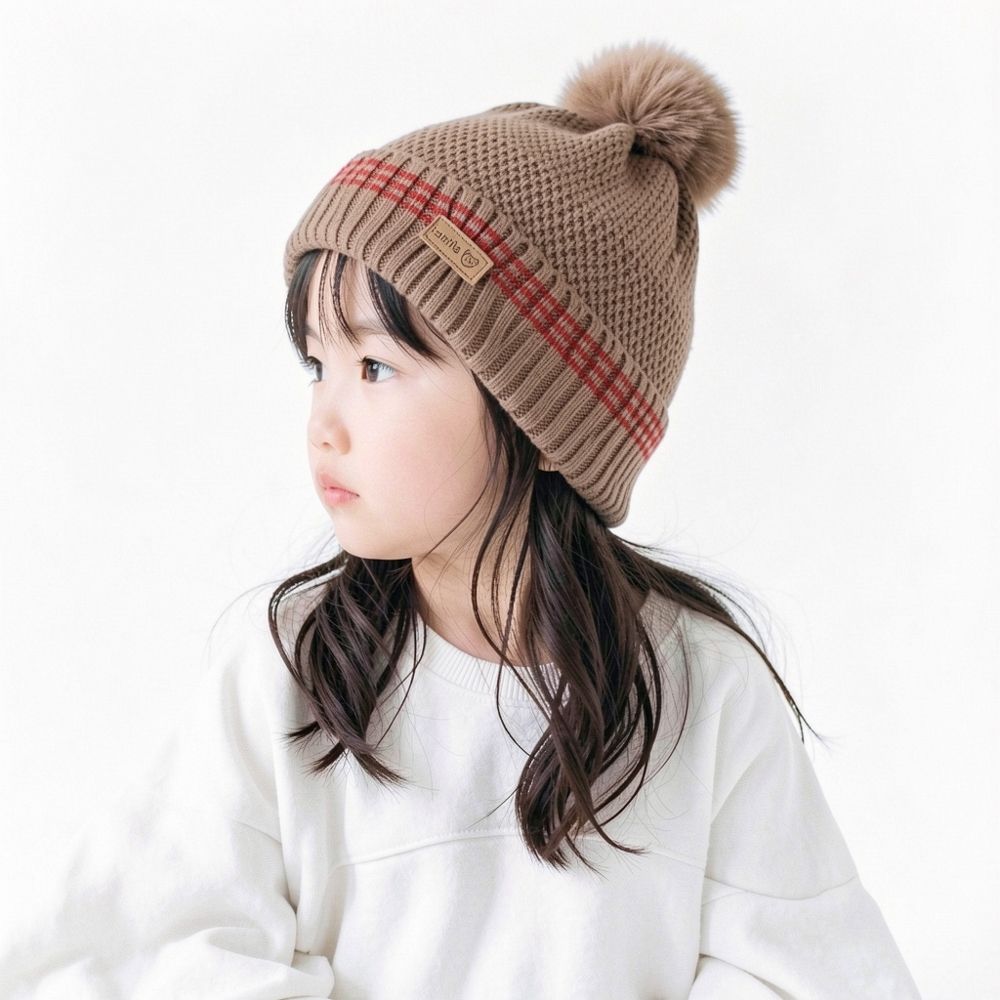 Gorro Touca Longo Infantil Menino Menina Tricotado Inverno Quente Fashion Para 2 a 6 anos FMZ0127-B