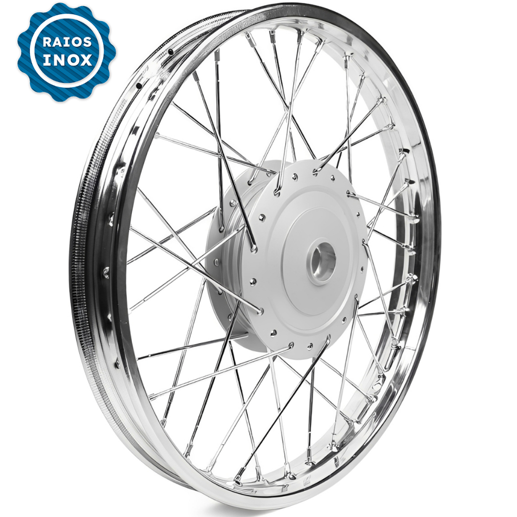 Roda Dianteira Titan 125 00/04 Fan 125 05/08 Raios Inox