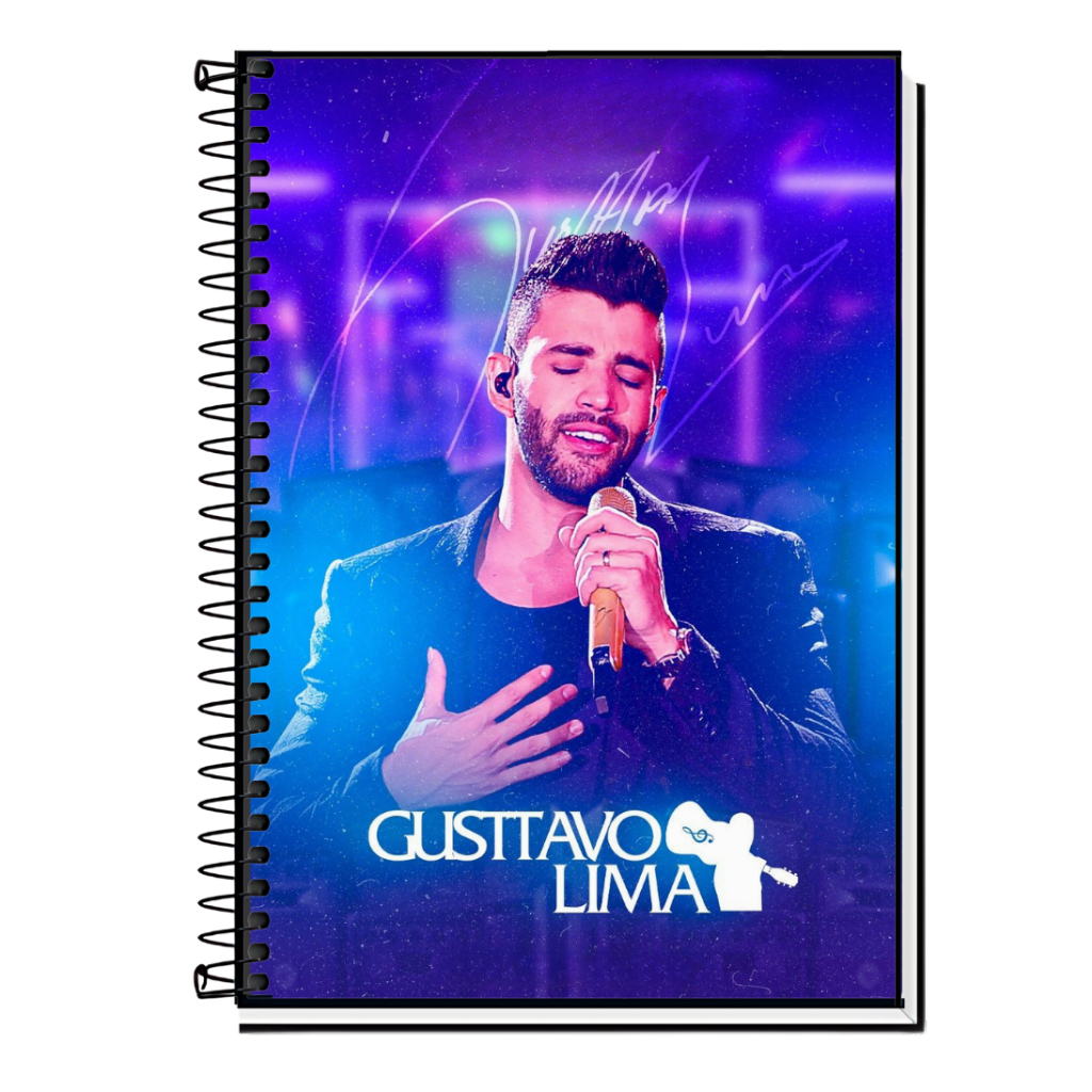 Caderno Universitário Gusttavo Lima | Sertanejo | Embaixador - Capa Dura & Espiral 1,10,15 e 20 Matérias em Oferta na Shopee
