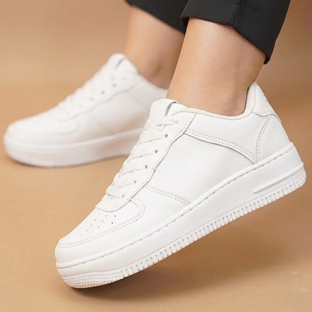 Tênis Branco Feminino e Masculino Premium Antiderrapante Leve e Macio Confortável em Oferta na Shopee