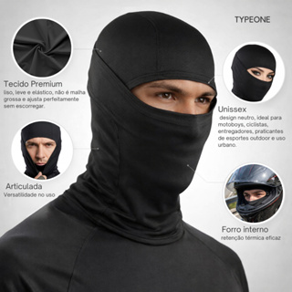Touca Ninja Balaclava Térmica Unissex Com Forro Peluciado Proteção UV Moto Frio Motoboy Elastano em Oferta na Shopee