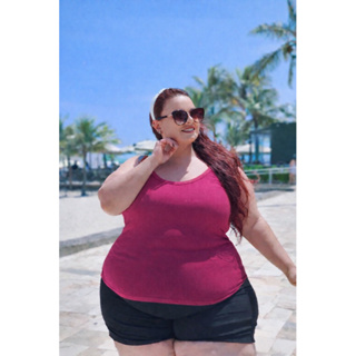 Regata básica alcinha plus size G1 G2 G3 G4 G5 em Oferta na Shopee