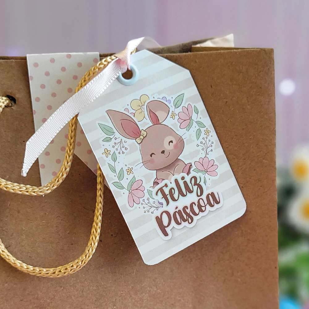 Tag de Páscoa - Feliz Páscoa/ Coelhinho/ Ovinhos 30/50/100 Unidades em Oferta na Shopee