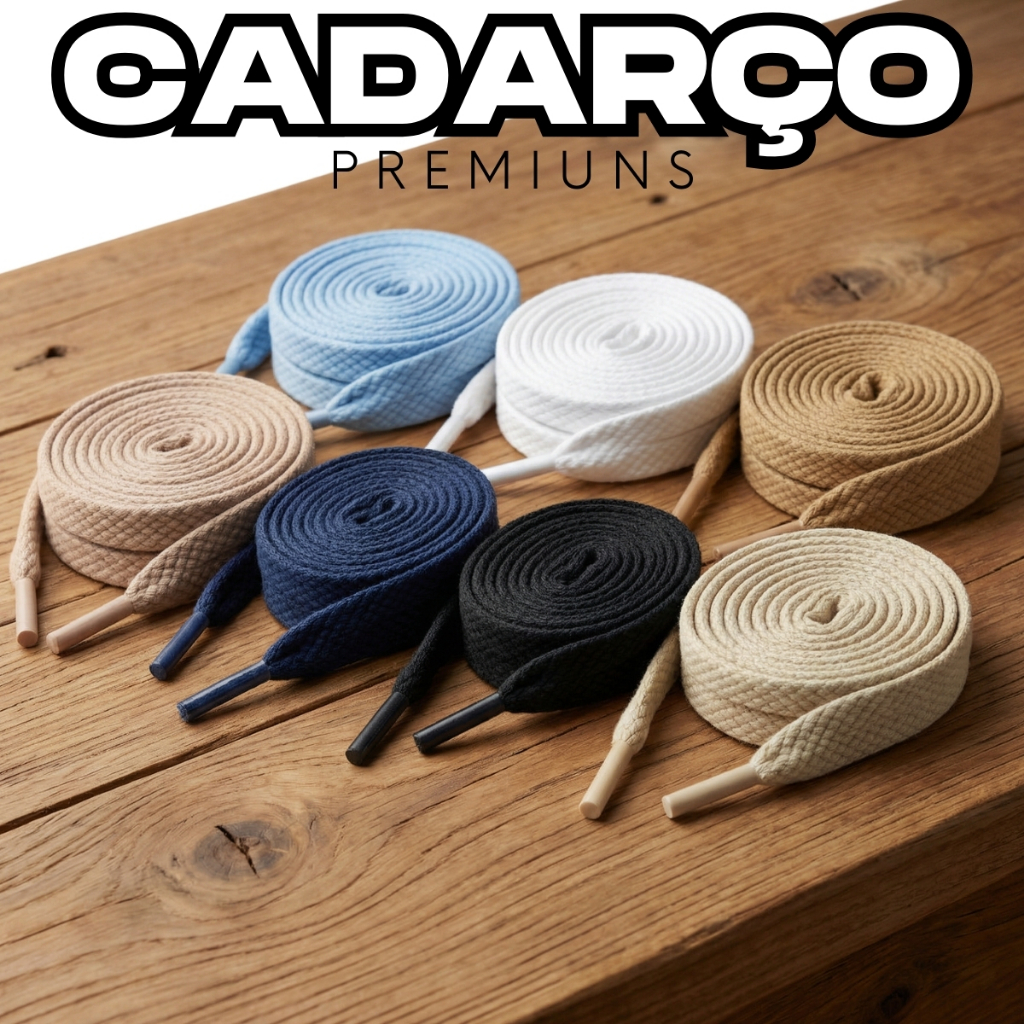 Kit 2 Pares Cadarço Achatado Para Sapatos e Tênis Preto Branco Estilo Jovem  Visual Fashion