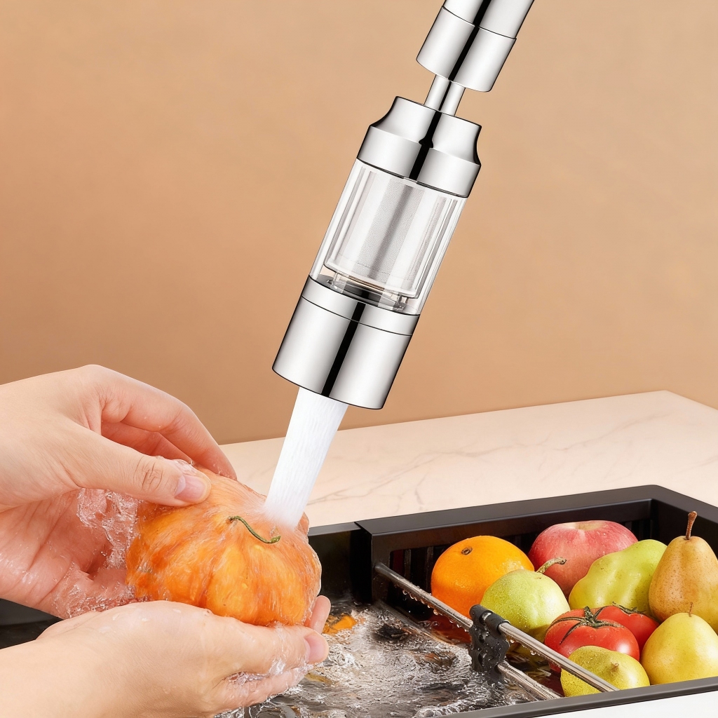Filtro De Torneira De Cozinha 2026 360 ° Purificador De Água Giratório Com Algodão PP Para Remoção De Cloro — imagem 2 de 2