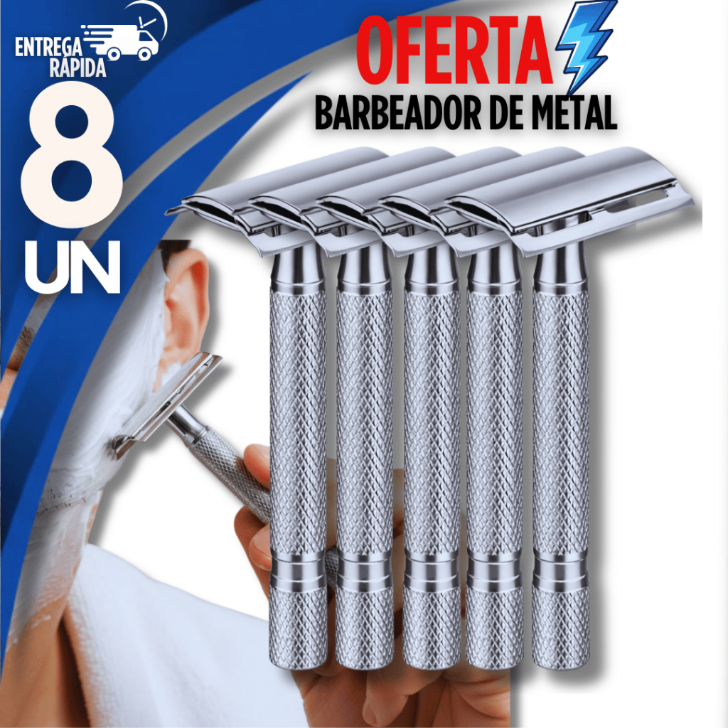 Combo Aparelhos De Barbeador Metal Articulado Clássico Manual Retrô Barbeador Qualidade Utilidades