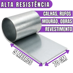 Bobina Chapa 70 Cm X 5 M Galvalume Calha Rufo