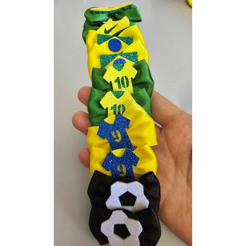 Laços Pet Copa do Mundo Brasil ( 10 unid)Adesivo ou liga