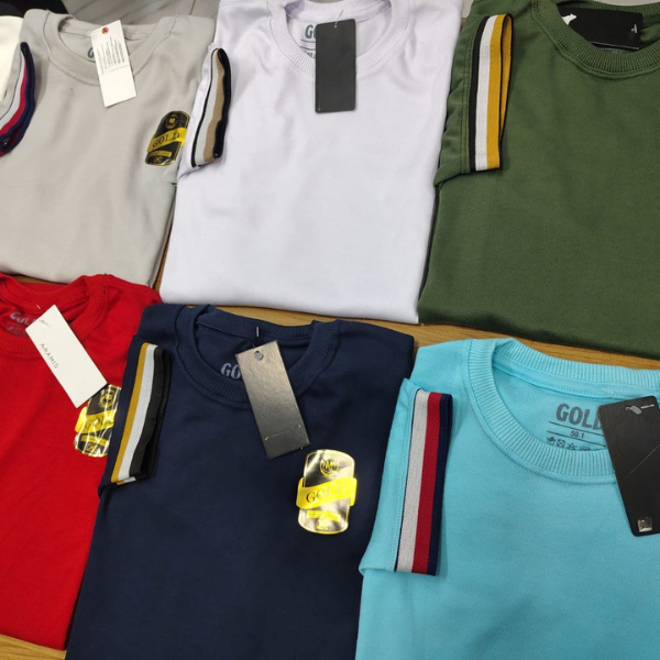 Kit de 3 Camisetas Peruanas Fio 50.1 - Algodão Egípcio  - Detalhe no Punho