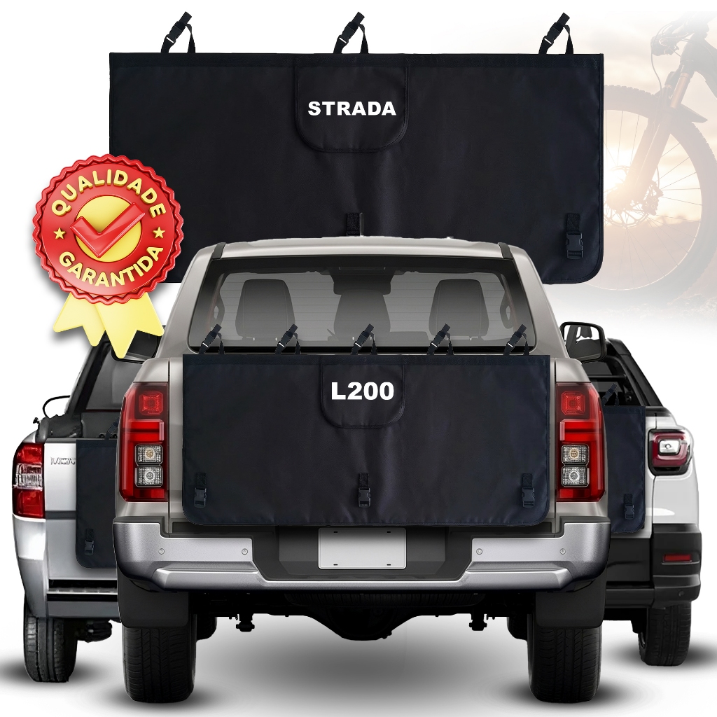 Transbike Truckpad Universal para Caminhonetes Suporte De Bike Proteção P/ Caçamba Strada Hilux L200