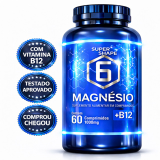 6 Magnesio Concentrado + Vitamina B12 Premium  (  POTE PARA 02 MESES USO  ) em Oferta na Shopee
